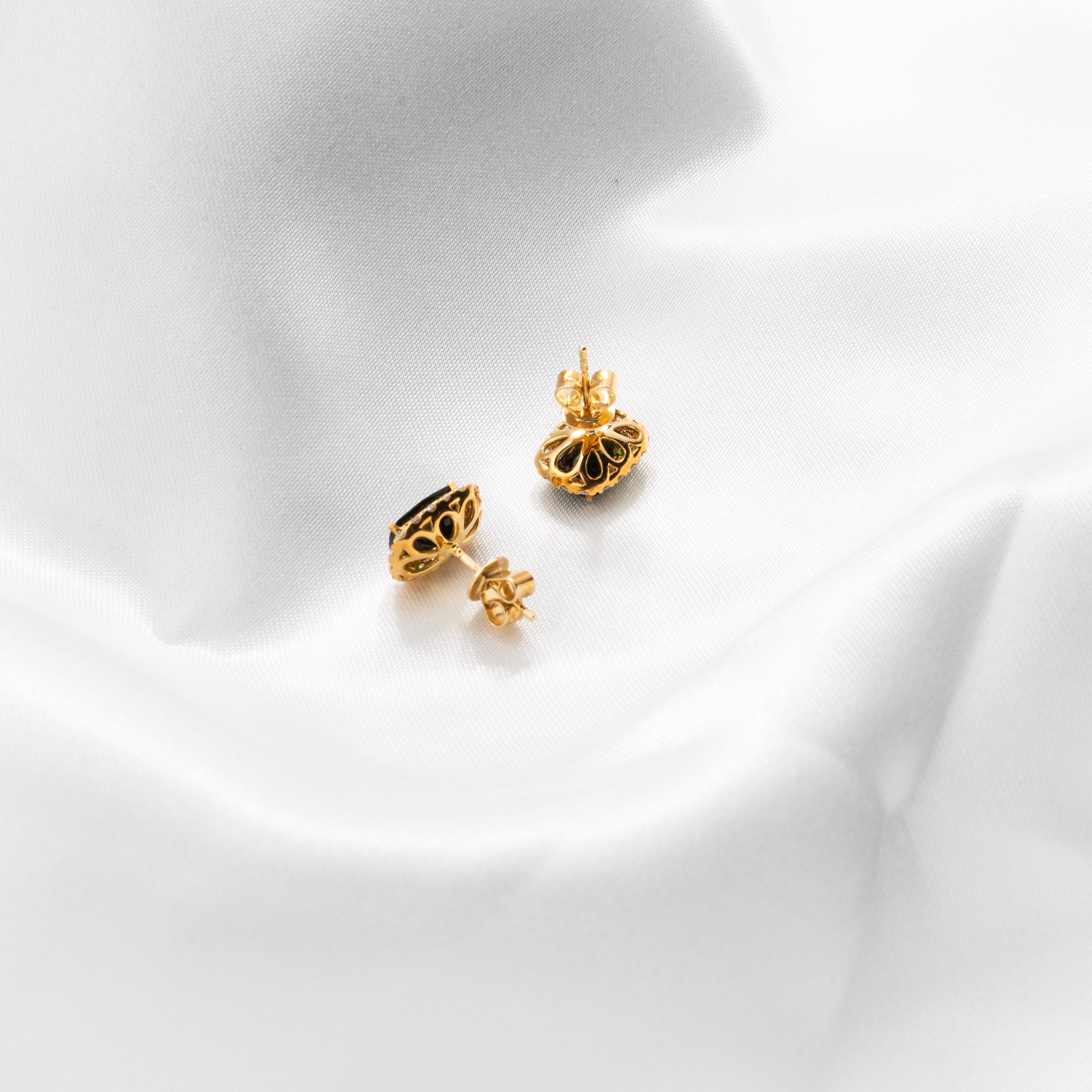 Tourmaline, Diamond Earrings