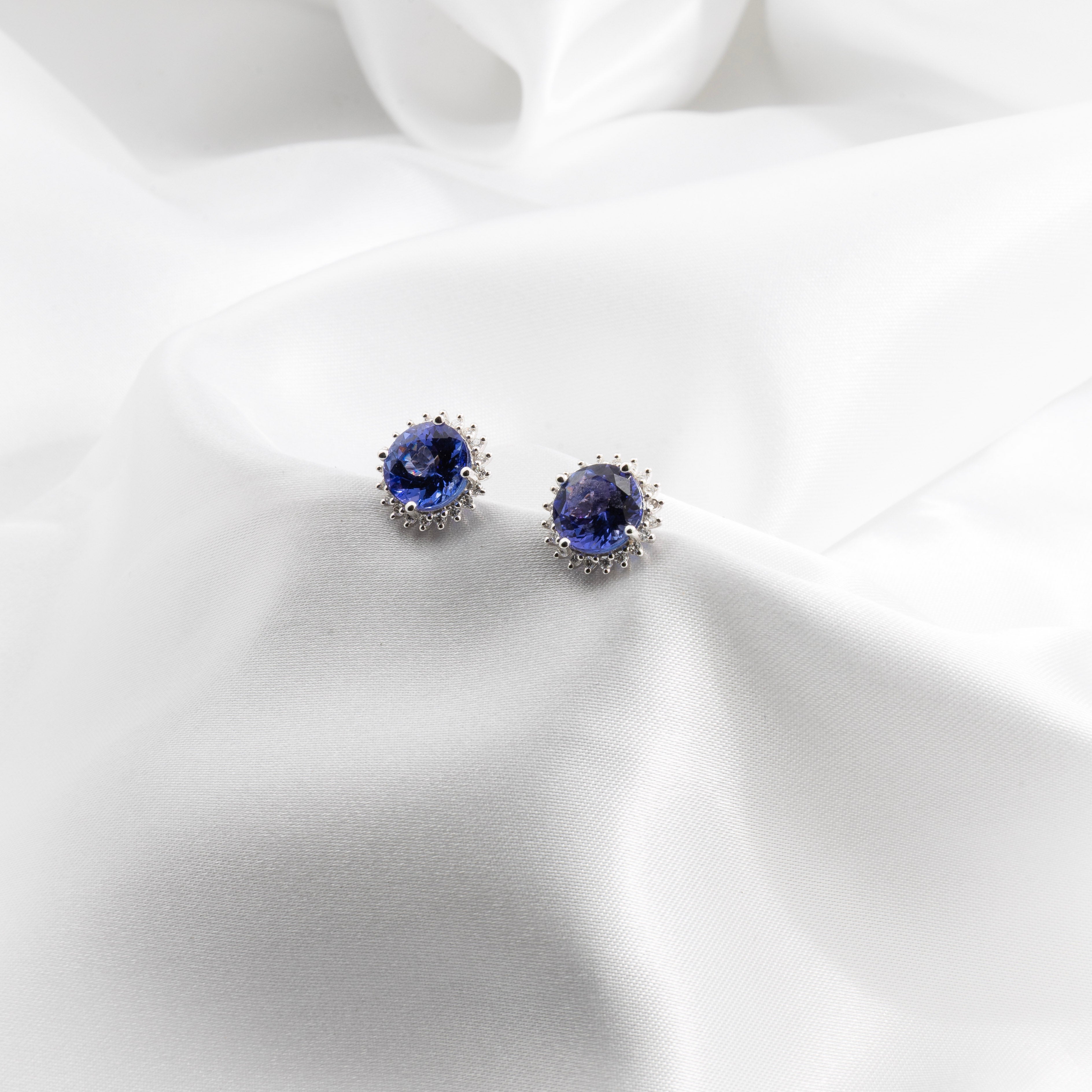 Tanzanite, Diamond Earrings