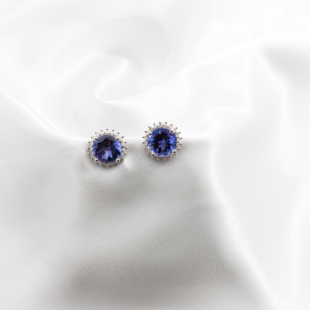 Tanzanite, Diamond Earrings