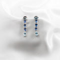Blue Sapphire, Aquamarine Earrings