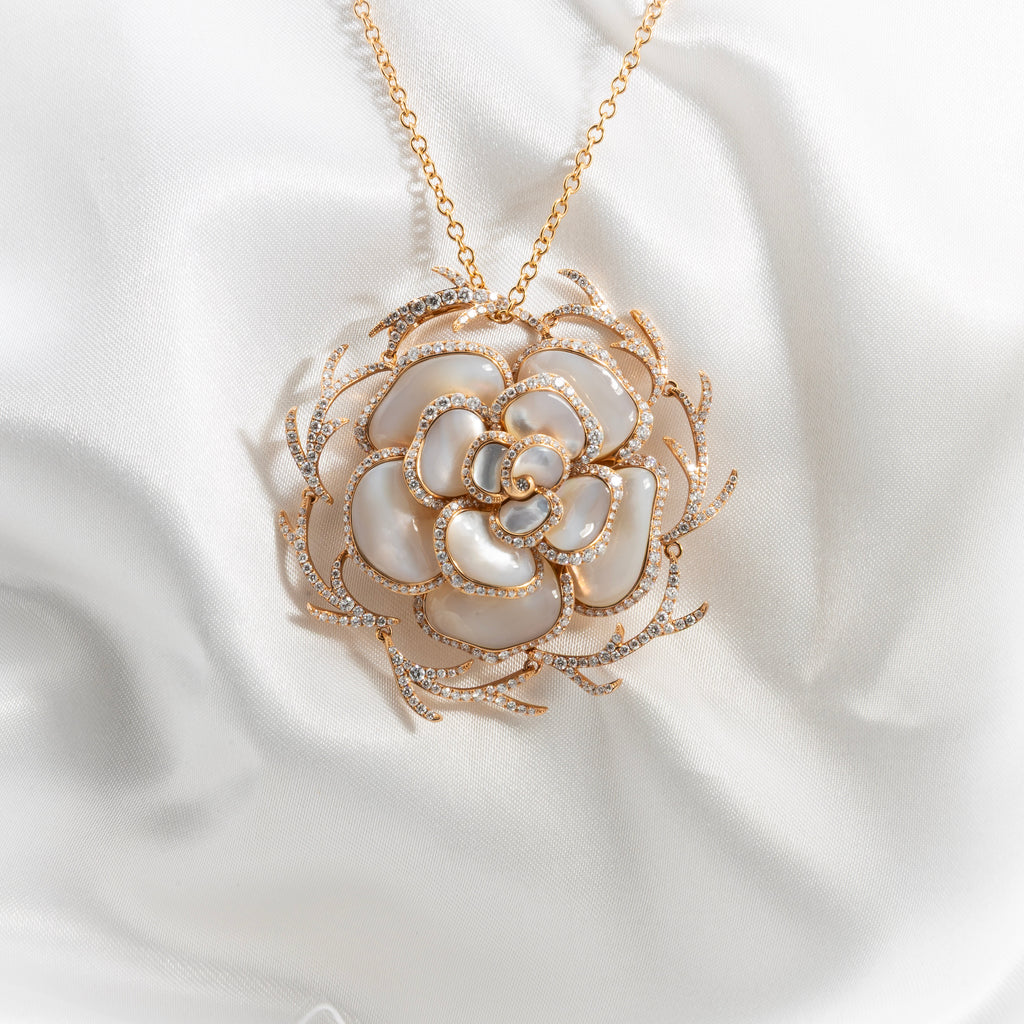 Mother Pearl, Diamond Pendant