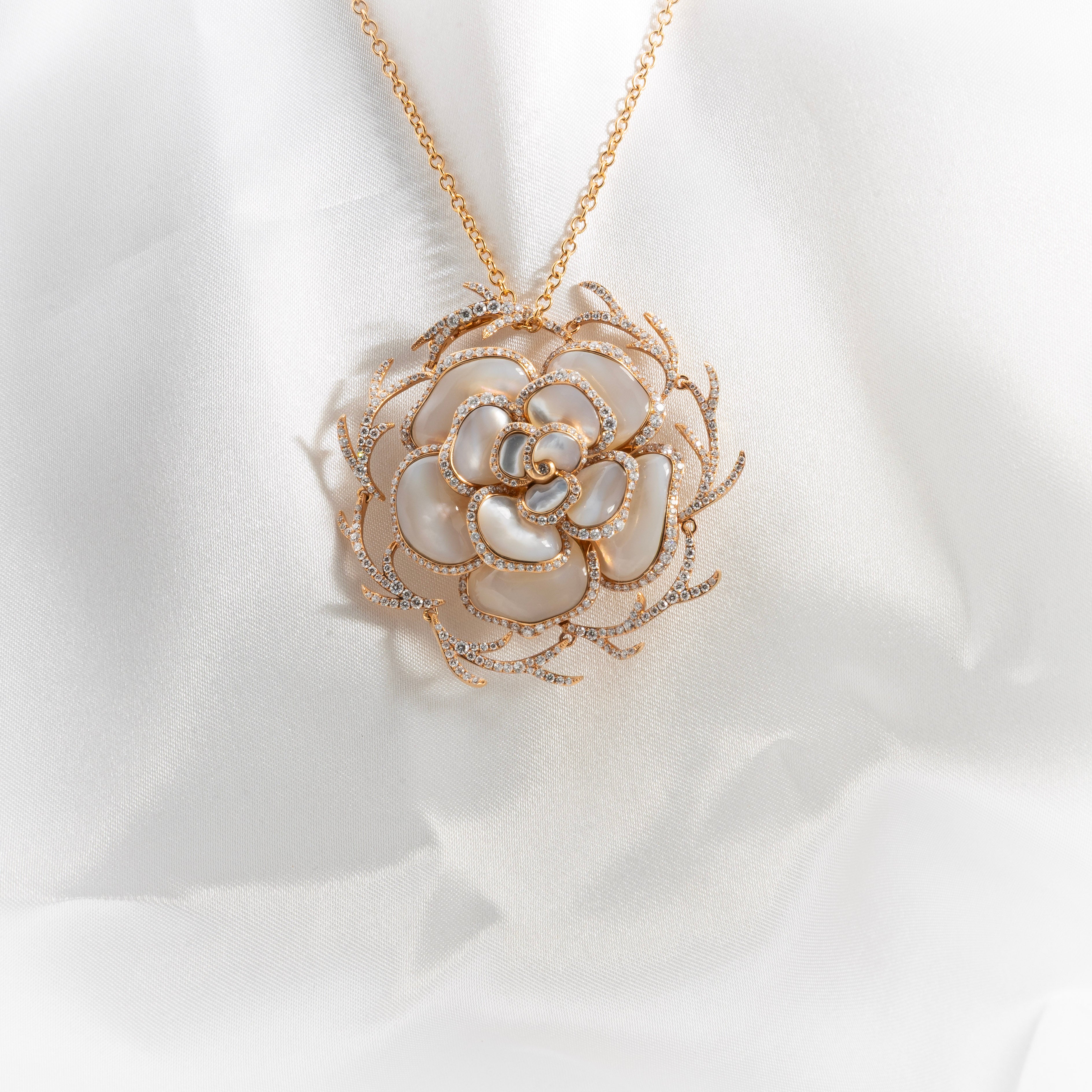 Mother Pearl, Diamond Pendant