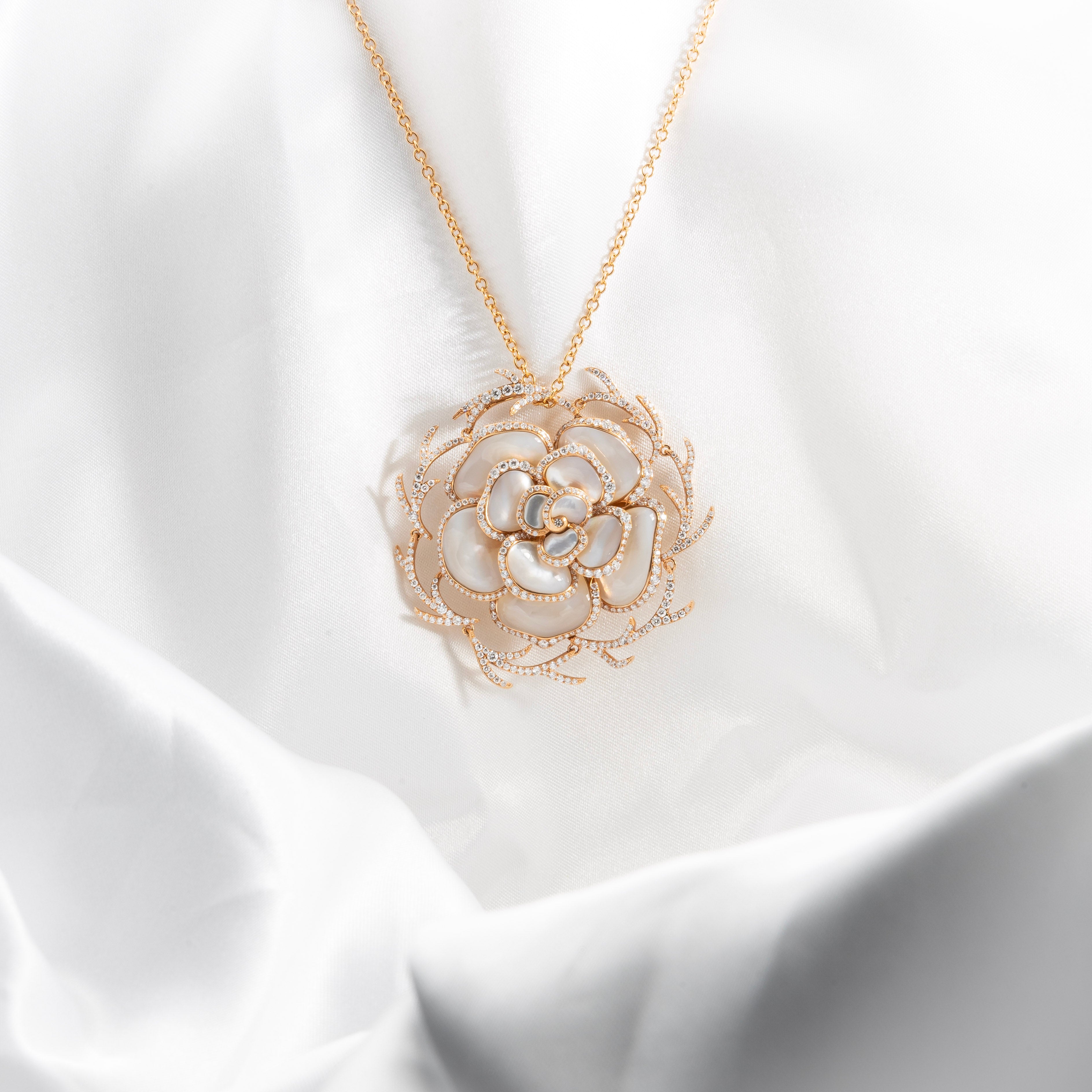 Mother Pearl, Diamond Pendant