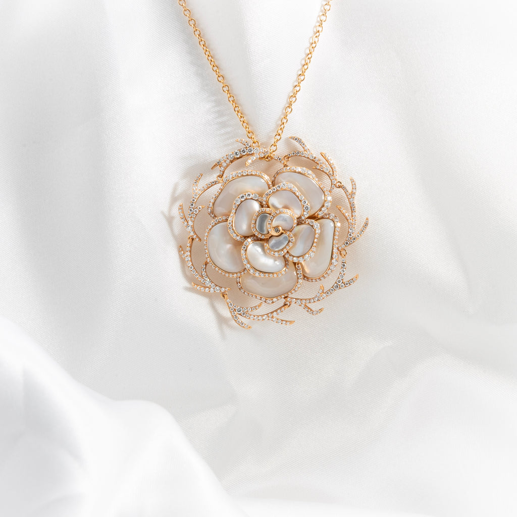 Mother Pearl, Diamond Pendant