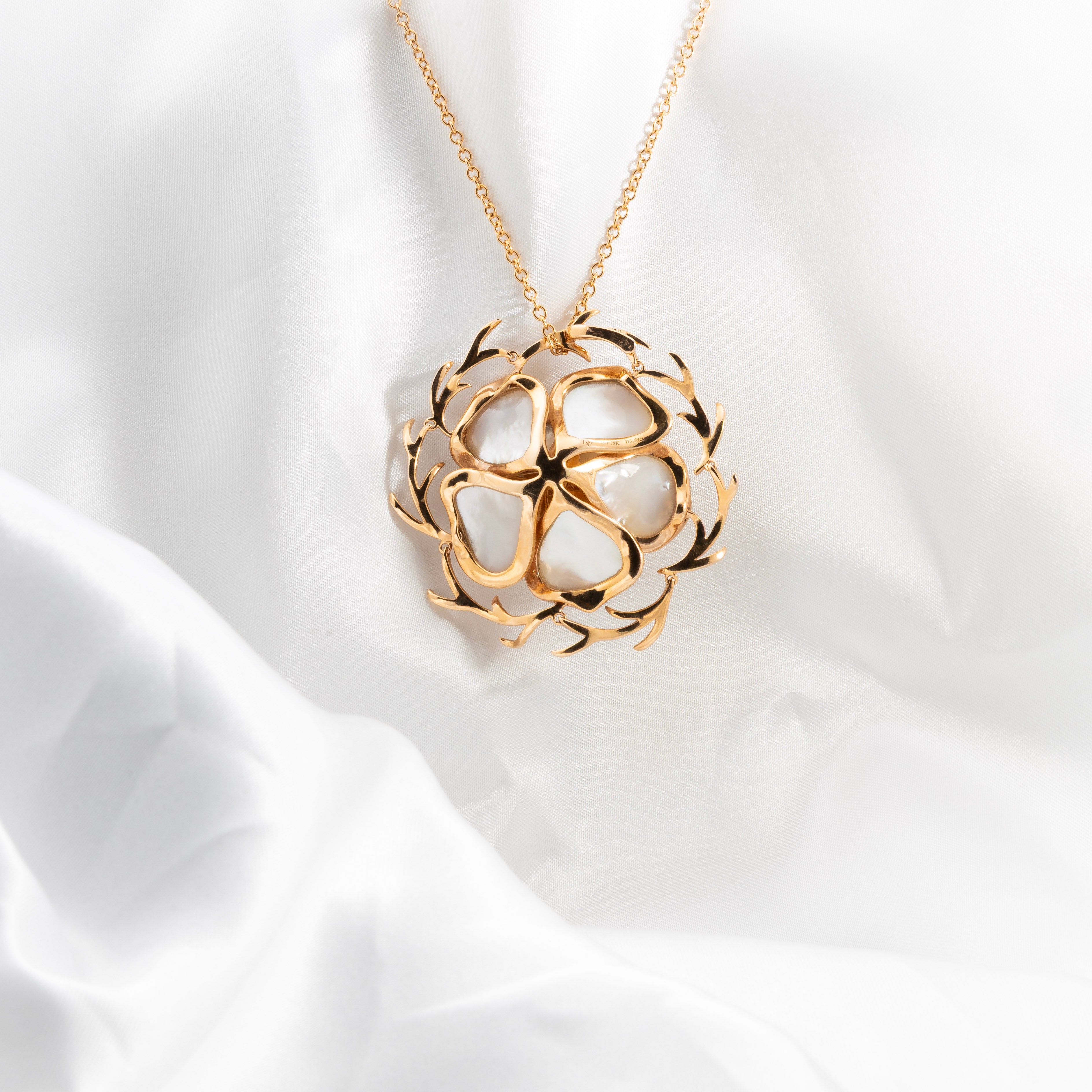 Mother Pearl, Diamond Pendant