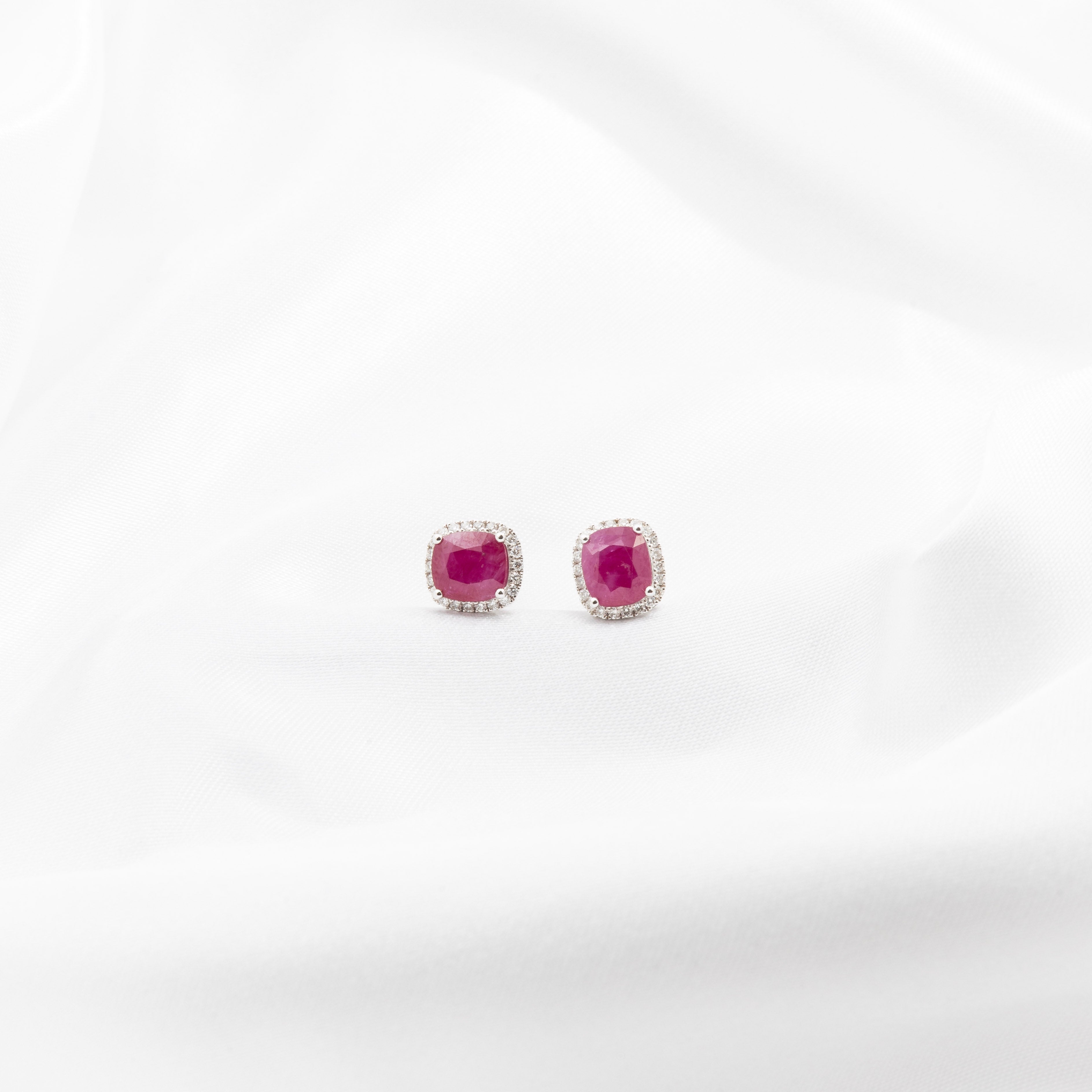 Ruby, Diamond Earrings