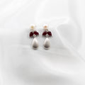 Ruby, Diamond, Pearl Earrings