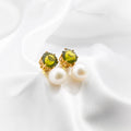 Paridot, Pearl Earrings