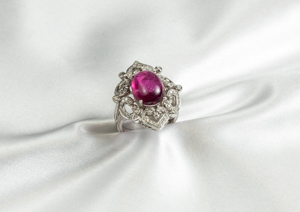 Rubellite, Diamond Ring