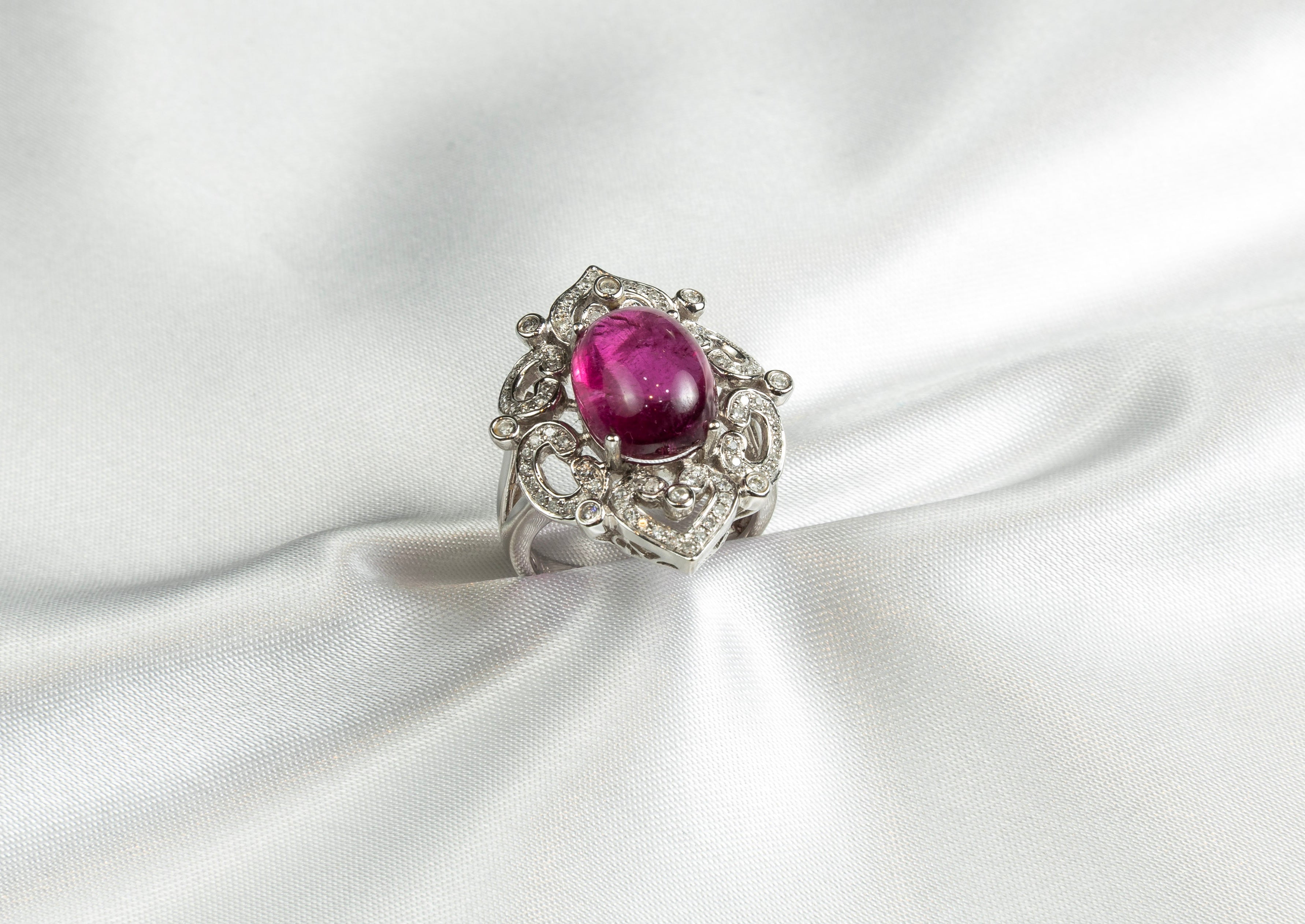 Rubellite, Diamond Ring