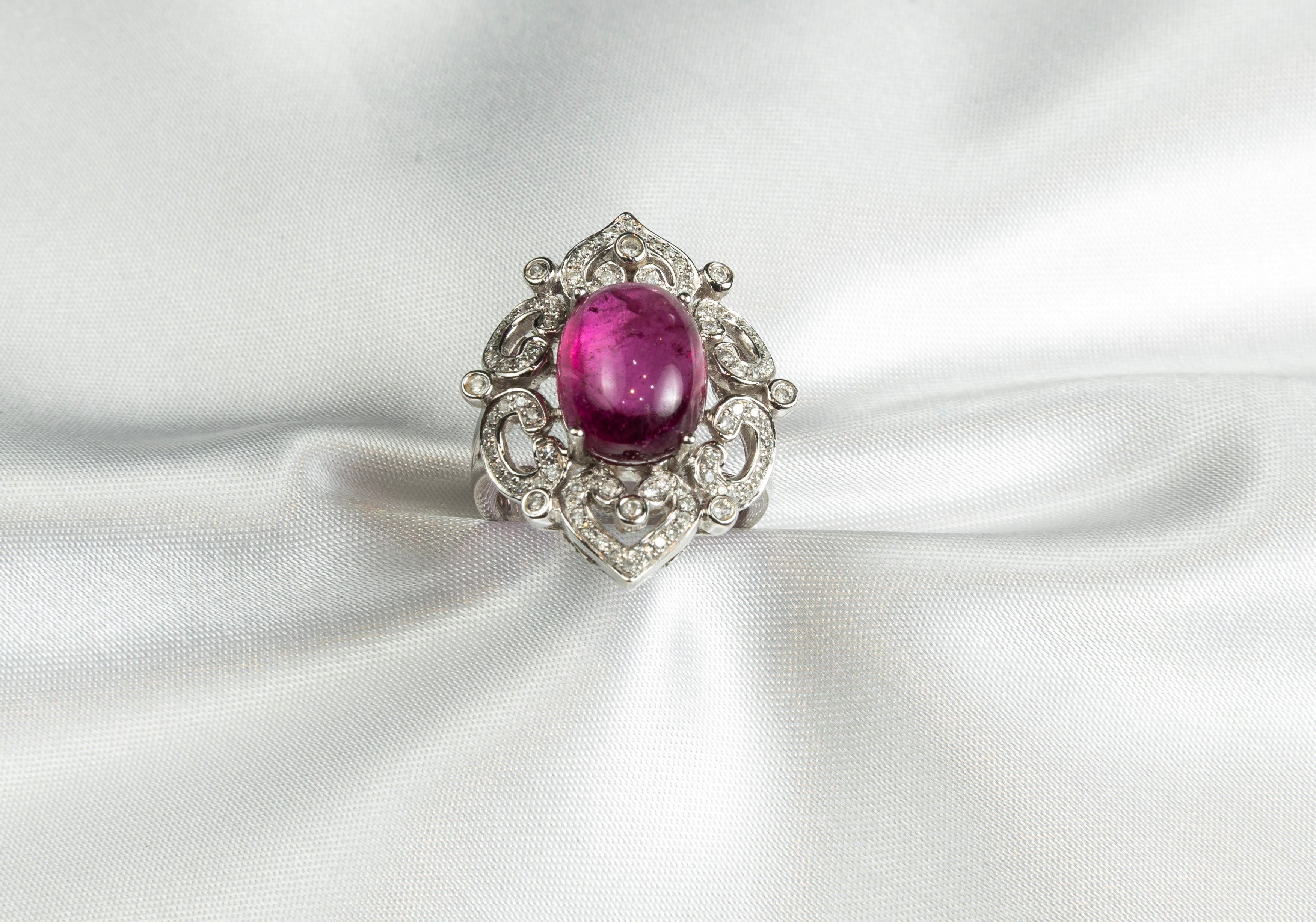 Rubellite, Diamond Ring