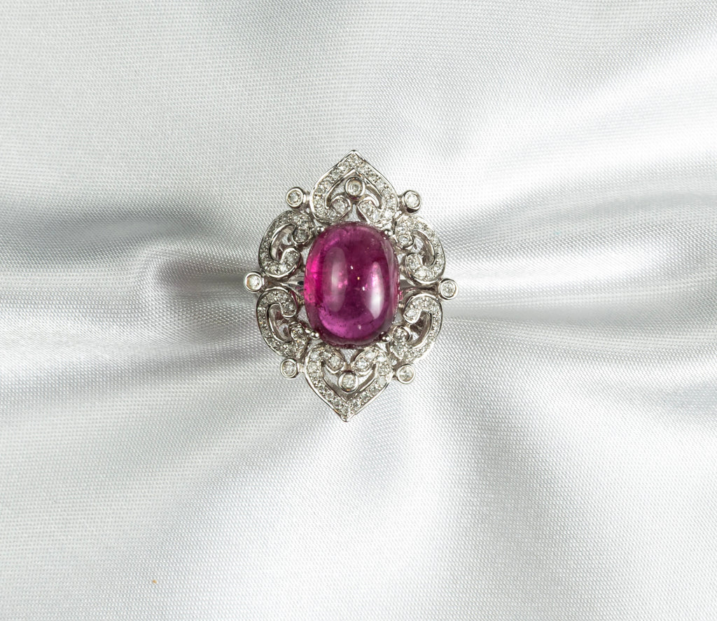 Rubellite, Diamond Ring
