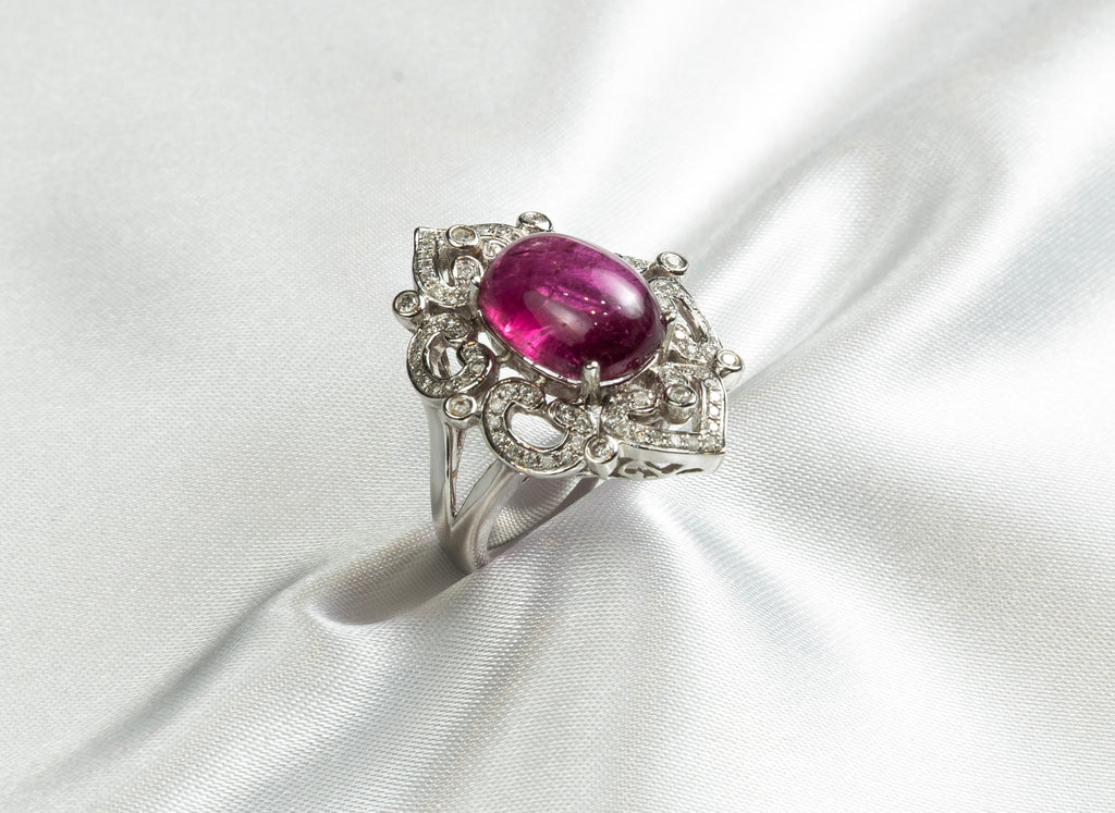 Rubellite, Diamond Ring