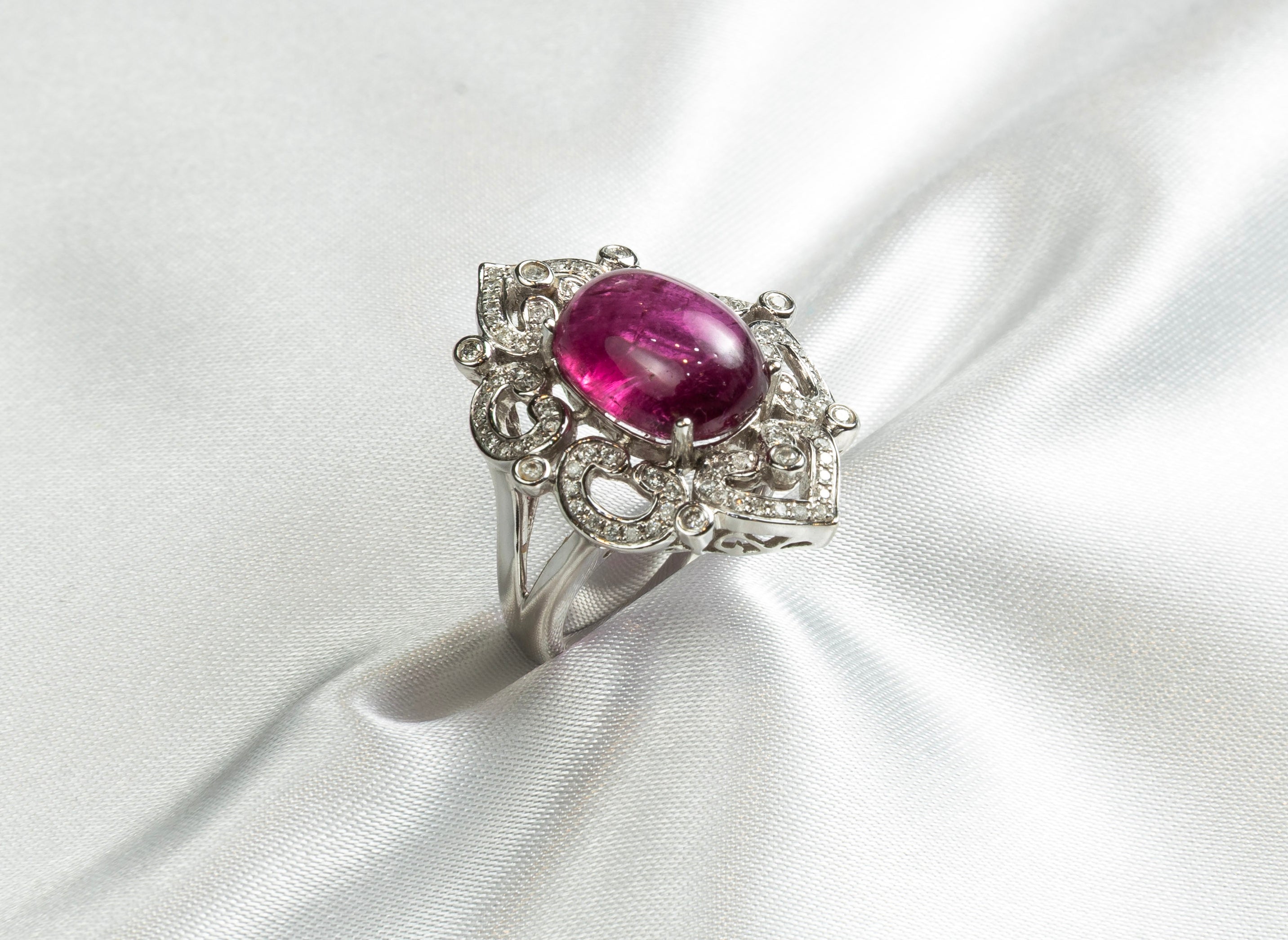 Rubellite, Diamond Ring