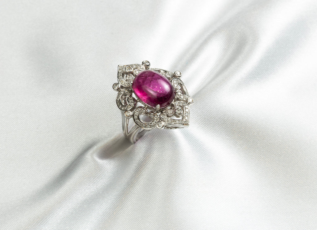 Rubellite, Diamond Ring