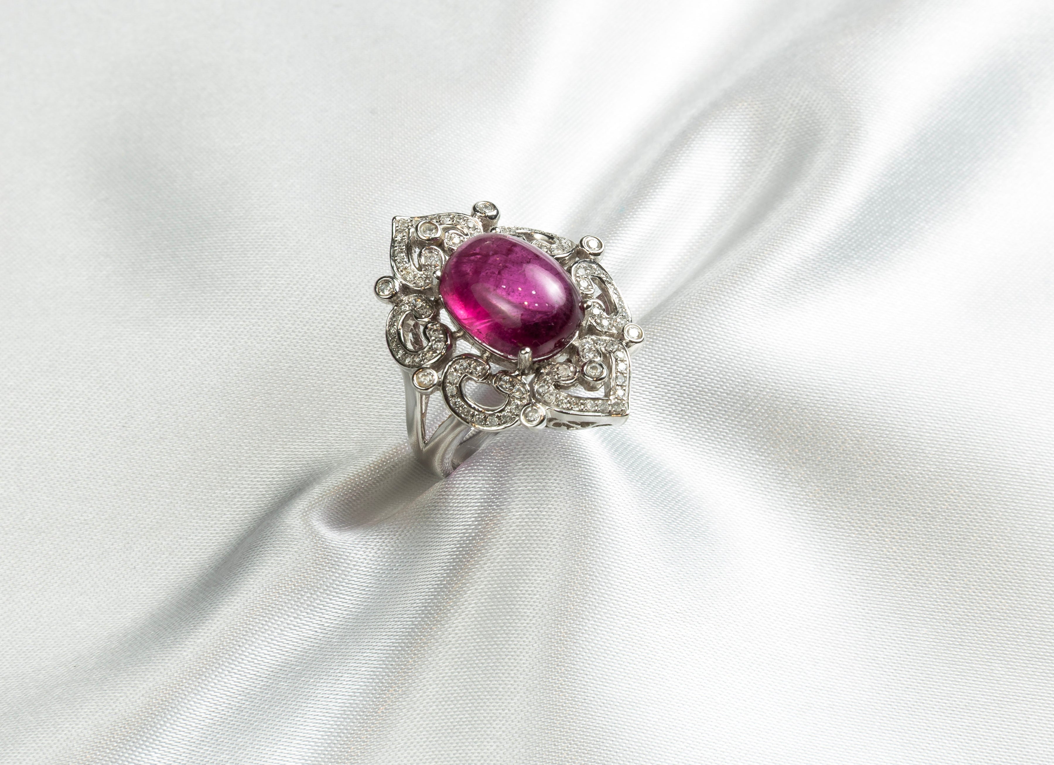 Rubellite, Diamond Ring