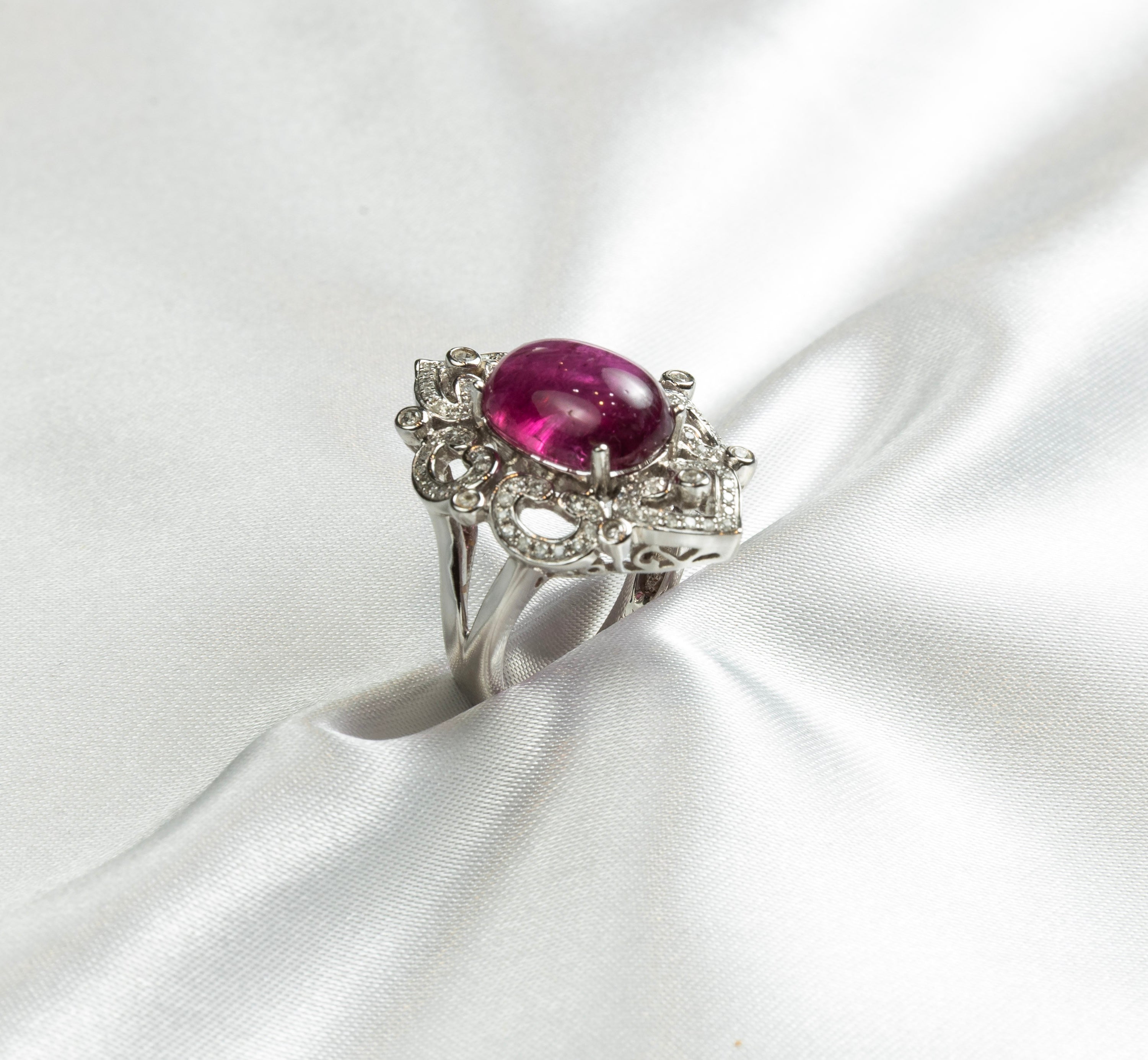 Rubellite, Diamond Ring
