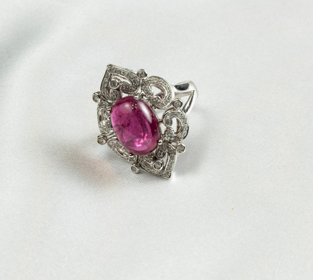 Rubellite, Diamond Ring