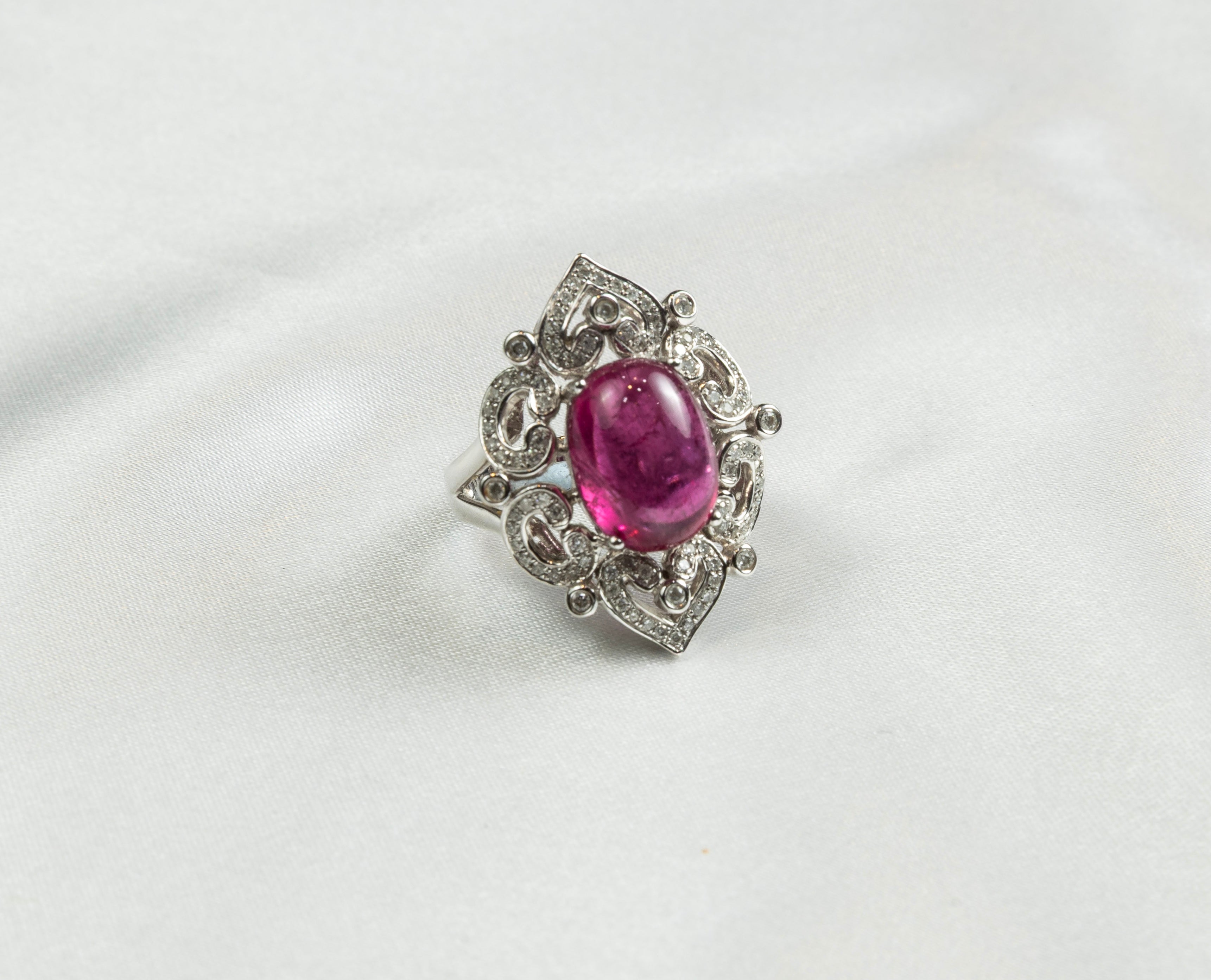 Rubellite, Diamond Ring