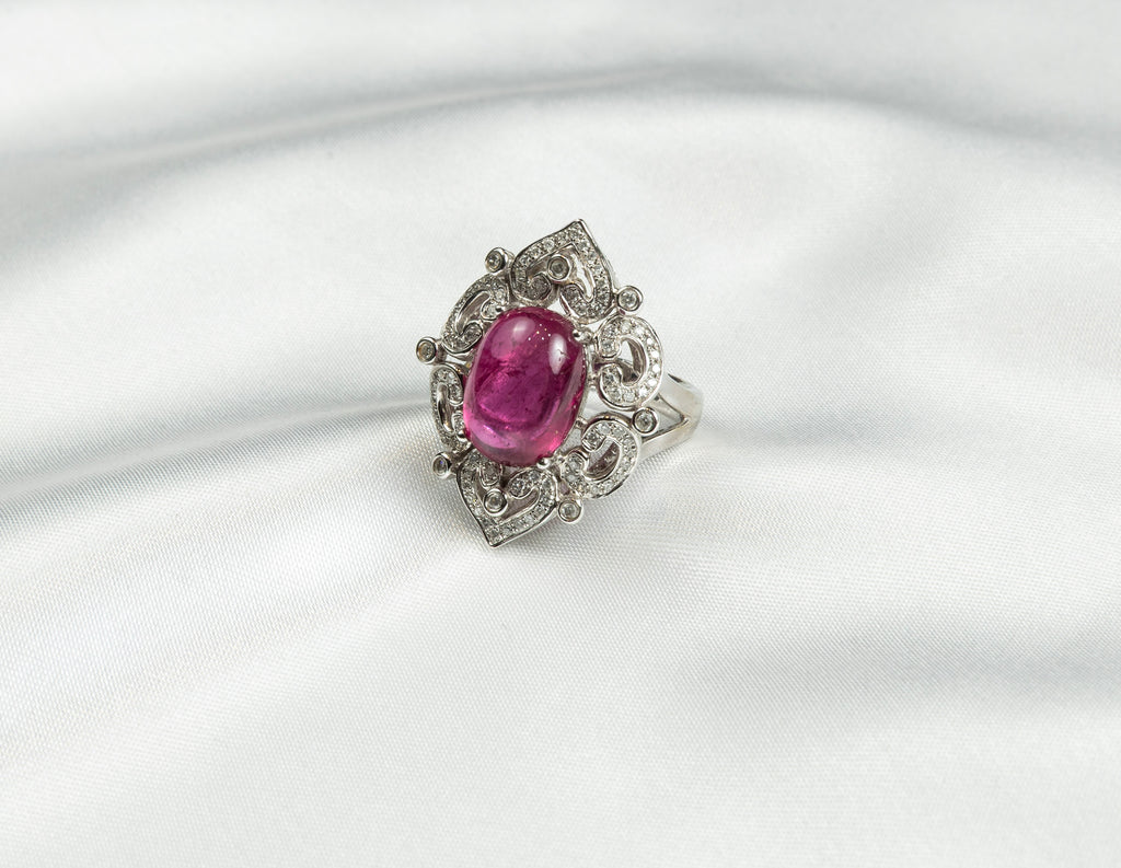 Rubellite, Diamond Ring