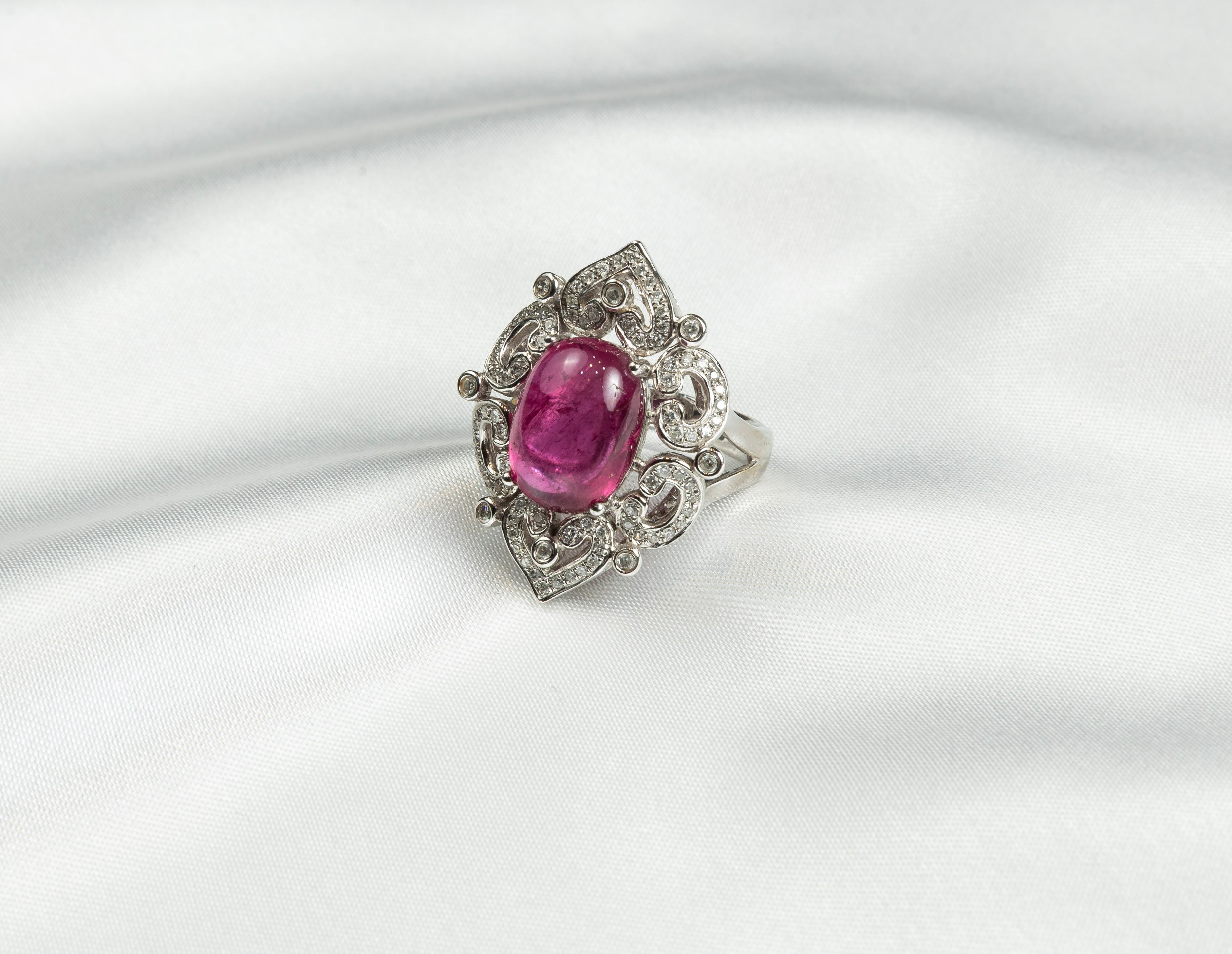 Rubellite, Diamond Ring