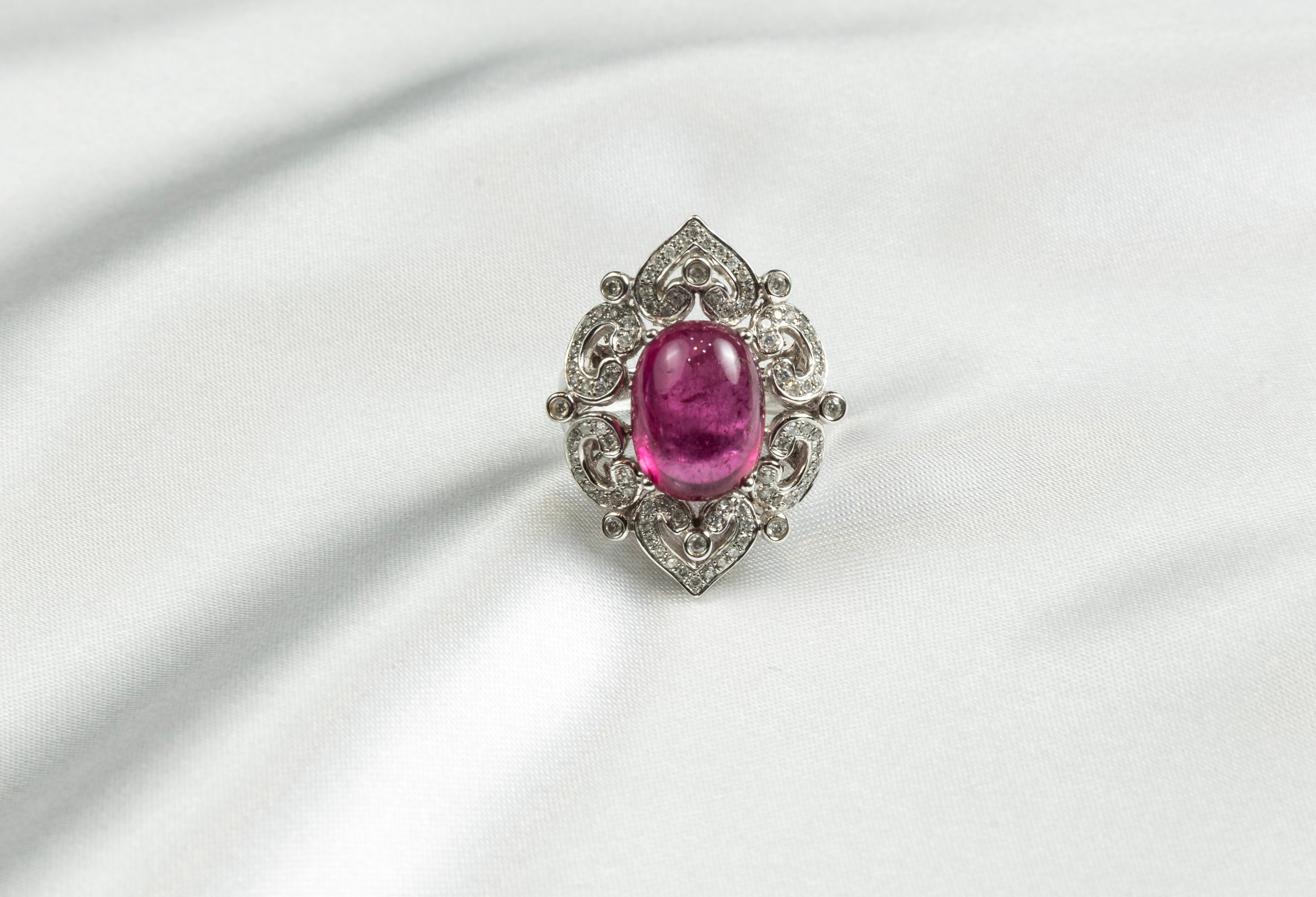 Rubellite, Diamond Ring
