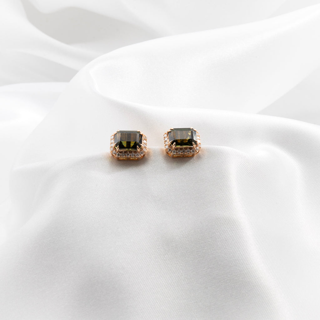 Tourmaline, Diamond Earrings