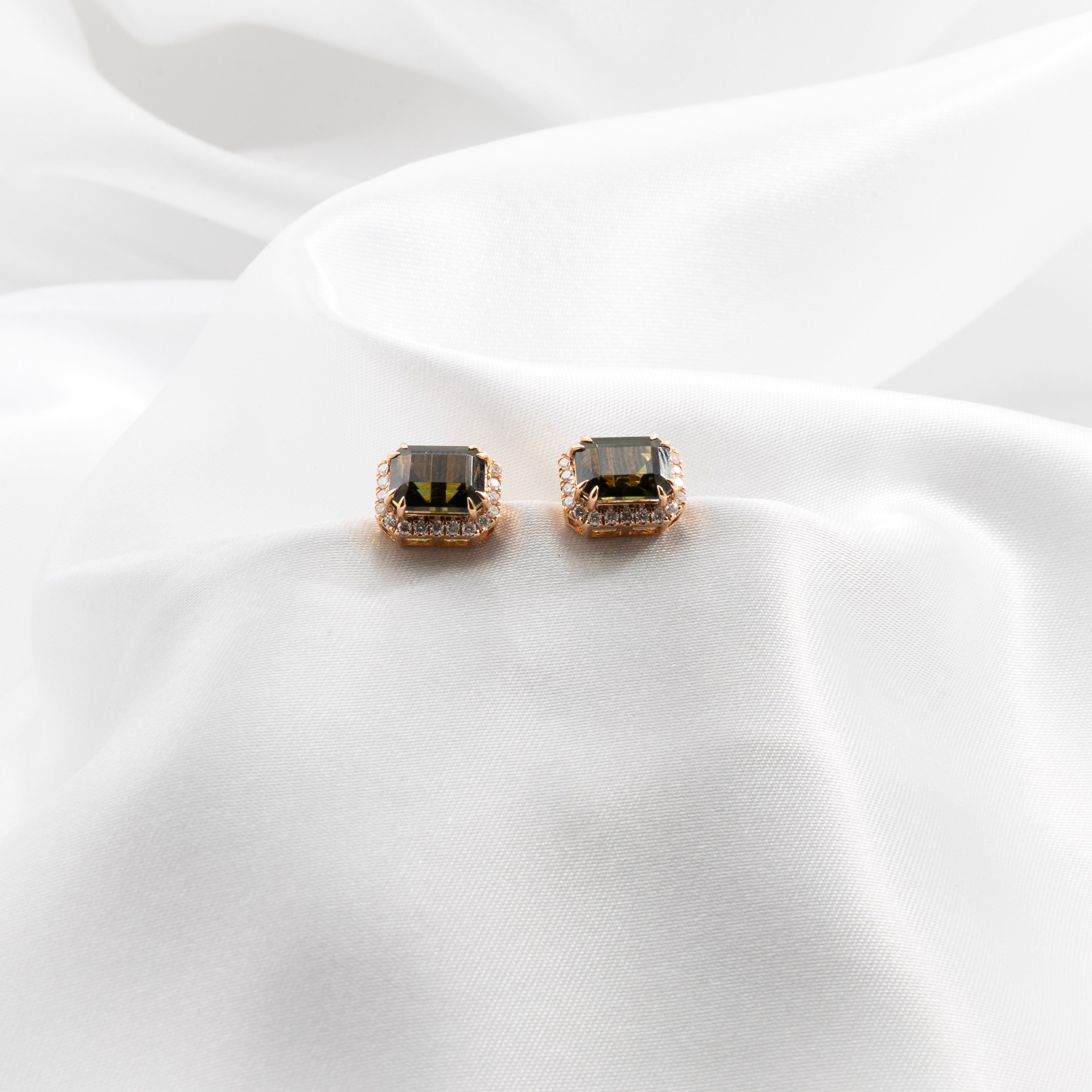Tourmaline, Diamond Earrings