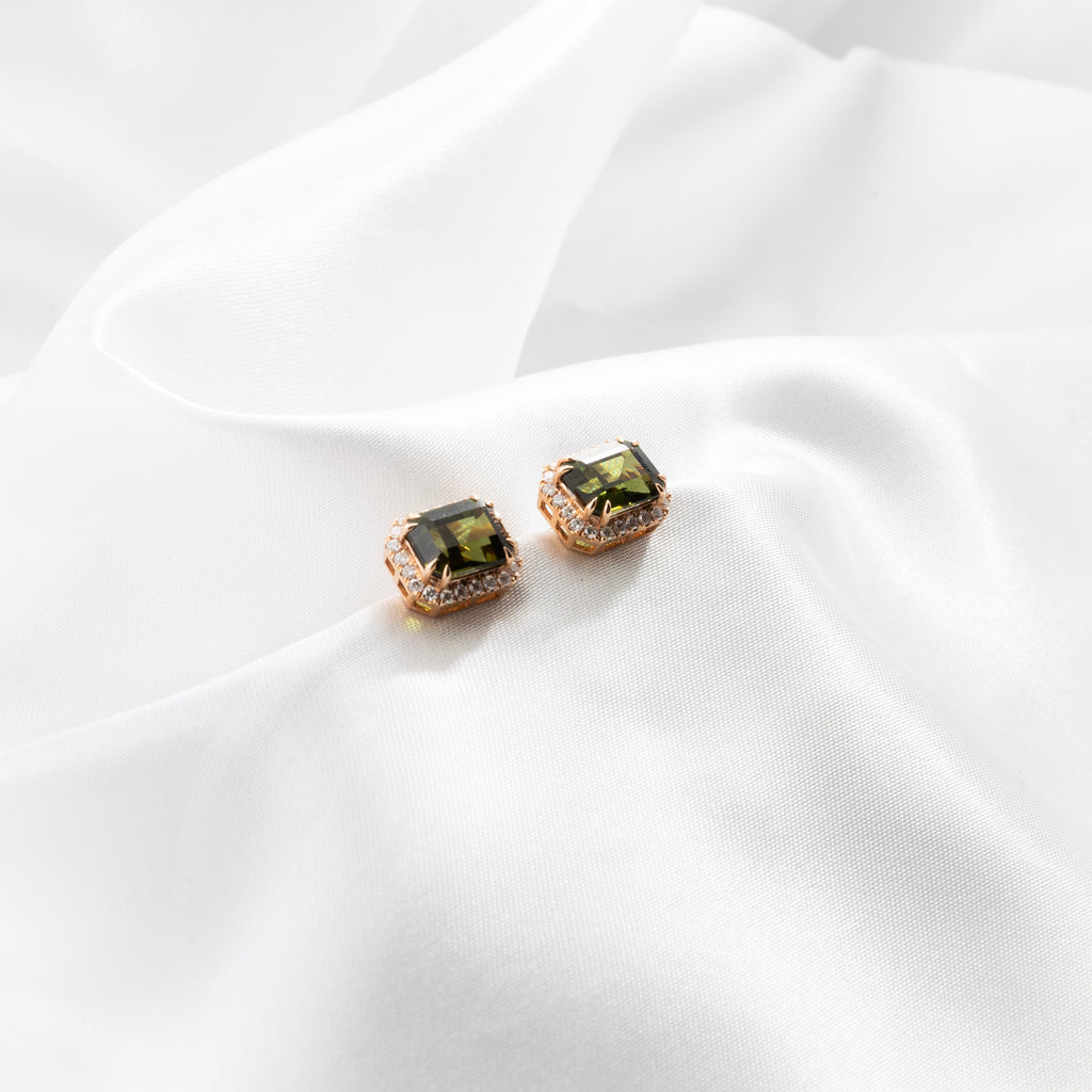 Tourmaline, Diamond Earrings