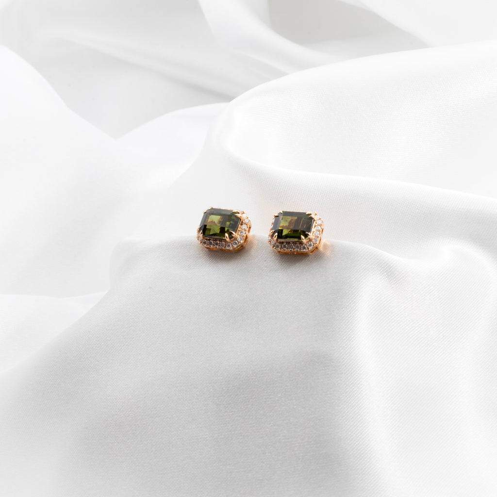 Tourmaline, Diamond Earrings