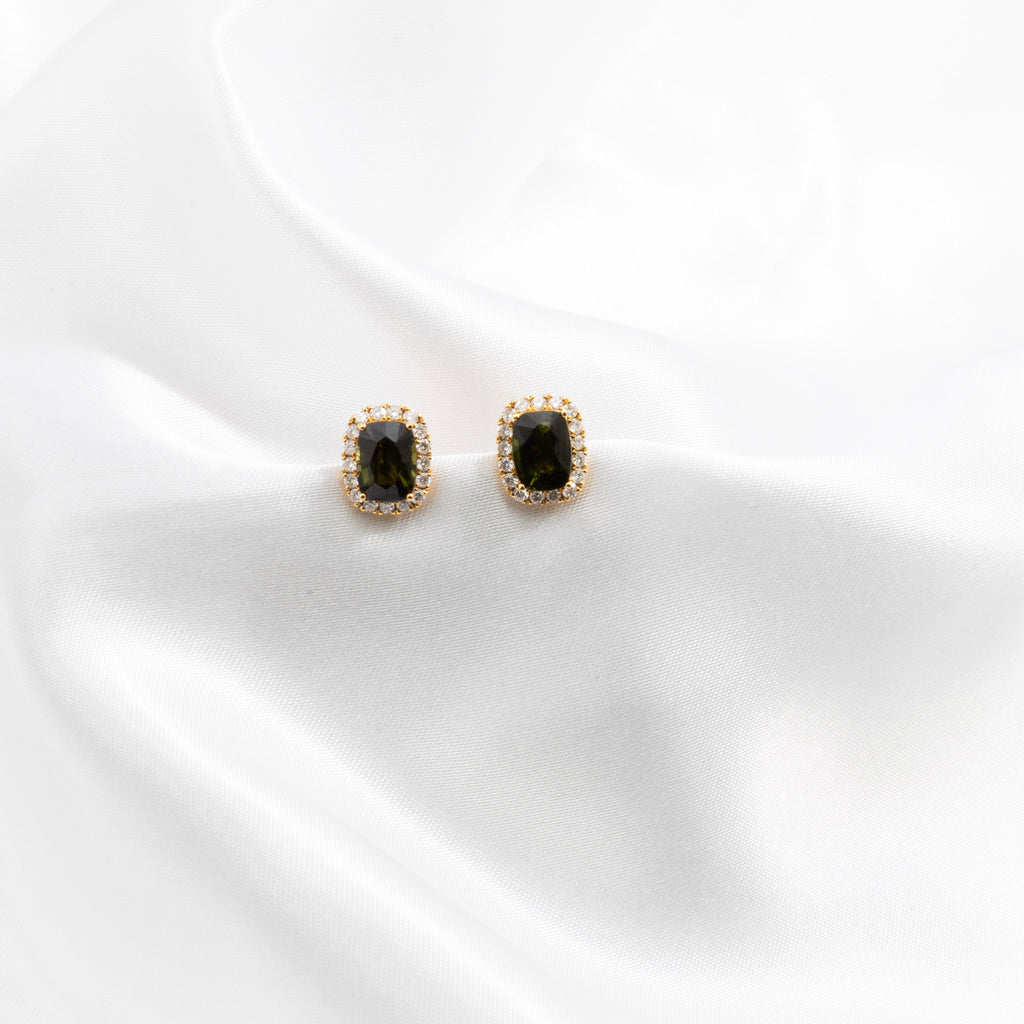 Tourmaline, Diamond Earrings