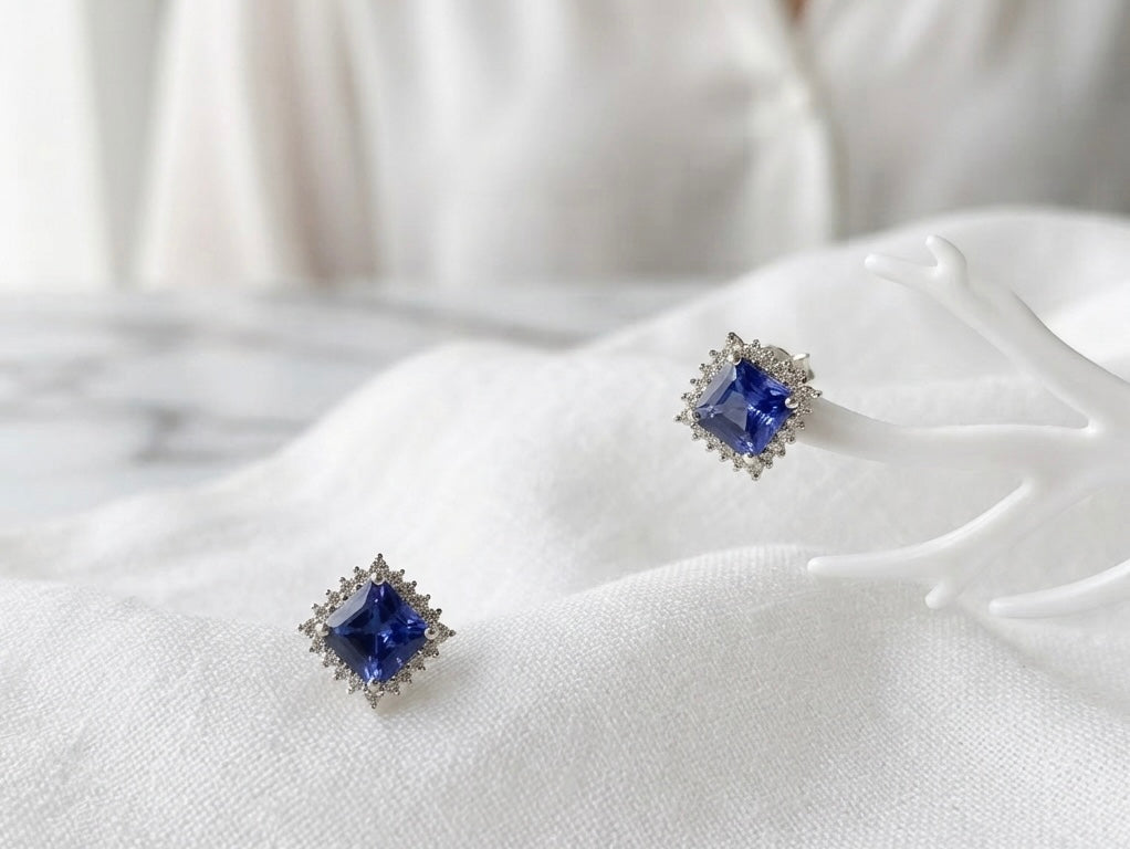 Natural Tanzanite Earring
